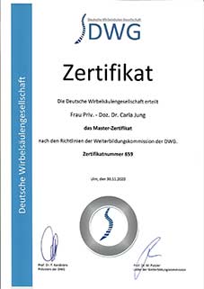 Masterzertifikat Wirbelsaeule PD Dr. Jung